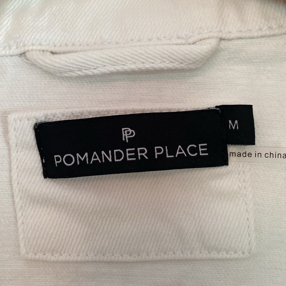 Pomander Place by‎ Tuckernuck White Denim Laurent Jacket Women's Size M - Picture 6 of 10